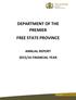 DEPARTMENT OF THE PREMIER FREE STATE PROVINCE ANNUAL REPORT 2015/16 FINANCIAL YEAR