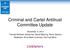 Criminal and Cartel Antitrust Committee Update