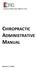 CLINICAL RESOURCE GROUP, INC. CHIROPRACTIC ADMINISTRATIVE MANUAL