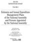 Estimates and Annual Expenditure Management Plans of the National Assembly and Persons Appointed by the National Assembly