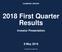 2018 First Quarter Results