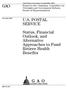 GAO U.S. POSTAL SERVICE. Status, Financial Outlook, and Alternative Approaches to Fund Retiree Health Benefits