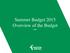Summer Budget 2015 Overview of the Budget