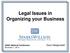 Legal Issues in Organizing your Business