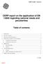 CERP report on the application of EN regarding national needs and peculiarities