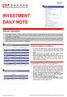 INVESTMENT DAILY NOTE