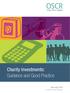 Charity Investments: Guidance and Good Practice. November 2018 Scottish Charity Regulator