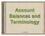Account Balances and Terminology. Created by D. Gilroy Heart Lake Secondary School