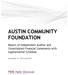 AUSTIN COMMUNITY FOUNDATION. Report of Independent Auditor and Consolidated Financial Statements with Supplemental Schedule