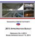 2015 Appropriation Budget Table of Contents Board Approved August 15, 2014