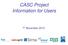 CASC Project Information for Users