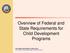 Overview of Federal and State Requirements for Child Development Programs