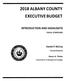 2018 ALBANY COUNTY EXECUTIVE BUDGET