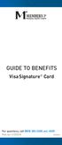 GUIDE TO BENEFITS. Visa Signature Card. For questions, call (800) , ext Effective 11/15/2018 I003800