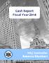 Cash Report Fiscal Year 2018 City Controller Rebecca Rhynhart
