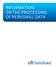 INFORMATION ON THE PROCESSING OF PERSONAL DATA
