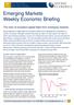 Emerging Markets Weekly Economic Briefing