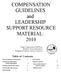 COMPENSATION GUIDELINES and LEADERSHIP SUPPORT RESOURCE MATERIAL: 2010