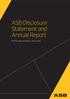 ASB Disclosure Statement and Annual Report. For the year ended 30 June 2014