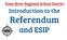 Toms River Regional School District. Introduction to the Referendum. and ESIP