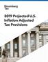 2019 Projected U.S. Inflation Adjusted Tax Provisions