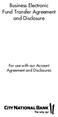 Business Electronic Fund Transfer Agreement and Disclosure