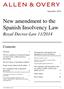 New amendment to the Spanish Insolvency Law