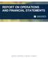 REPORT ON OPERATIONS AND FINANCIAL STATEMENTS 2015