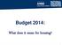 Budget 2014: What does it mean for housing?