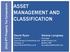 ASSET MANAGEMENT AND CLASSIFICATION