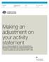 Making an adjustment on your activity statement