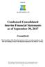 Condensed Consolidated Interim Financial Statements as of September 30, 2017