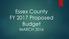 Essex County FY 2017 Proposed Budget MARCH 2016