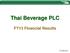 Thai Beverage PLC. FY13 Financial Results