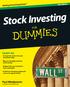 Stock Investing. DUMmIES 4TH EDITION. by Paul Mladjenovic FOR