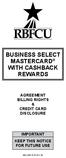 BUSINESS SELECT MASTERCARD WITH CASHBACK REWARDS