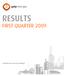 RESULTS FIRST QUARTER Extending success into new challenges
