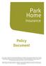 Park Home. Policy Document. insurance