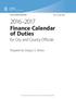 Finance Calendar of Duties