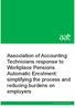 Association of Accounting Technicians response to Workplace Pensions Automatic Enrolment: simplifying the process and reducing burdens on employers