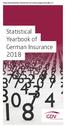 Gesamtverband der Deutschen Versicherungswirtschaft e. V. Statistical Yearbook of German Insurance 2018