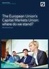 The European Union s Capital Markets Union: where do we stand?