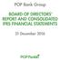 POP Bank Group BOARD OF DIRECTORS REPORT AND CONSOLIDATED IFRS FINANCIAL STATEMENTS