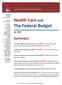Health Care and The Federal Budget