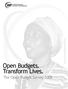 Open Budgets.   Transform Lives.