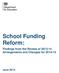 School Funding Reform: Findings from the Review of Arrangements and Changes for