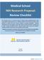 Medical School NIH Research Proposal Review Checklist