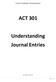 ACT 301. Understanding Journal Entries