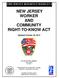 NEW JERSEY WORKER AND COMMUNITY RIGHT-TO-KNOW ACT