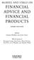 McMEEL AND VIRGO ON FINANCIAL ADVICE AND FINANCIAL PRODUCTS THIRD EDITION. Edited by GERARD MCMEEL AND JOHN VIRGO. With the Assistance of